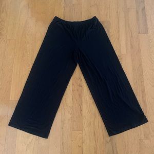 Mia Wear Black Elastic Waist Wide Leg Pants Size Medium